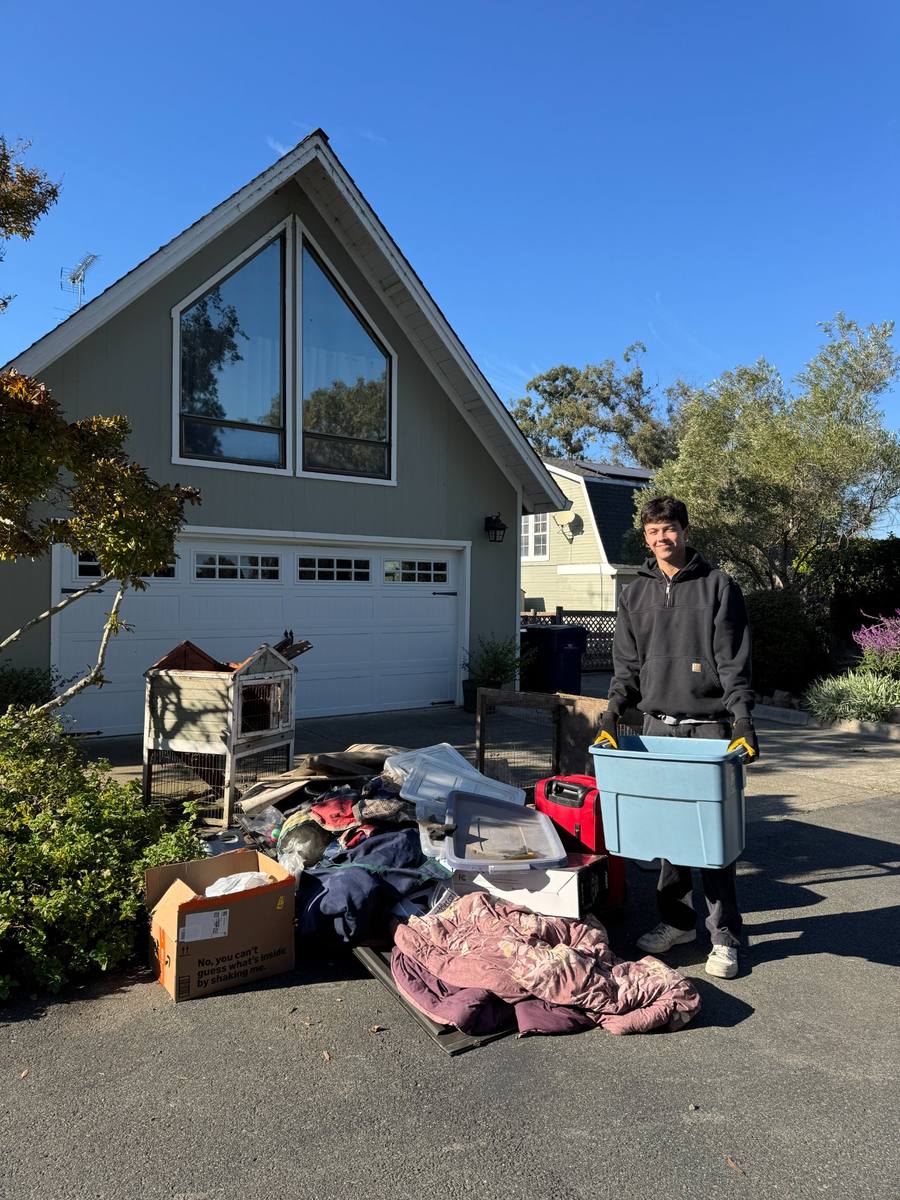 Garage cleanout in progress